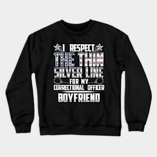 Correctional Office Boyfriend Thin Silver Line Crewneck Sweatshirt